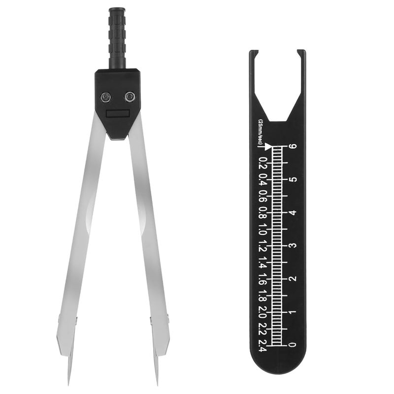 Jeffdad EKG Calipers ECG Calipers Measuring Tool Nursing or Doctor Caliper Divider for Measuring Drafting Electrocardiographs wif Ruler(Black) - Image 1